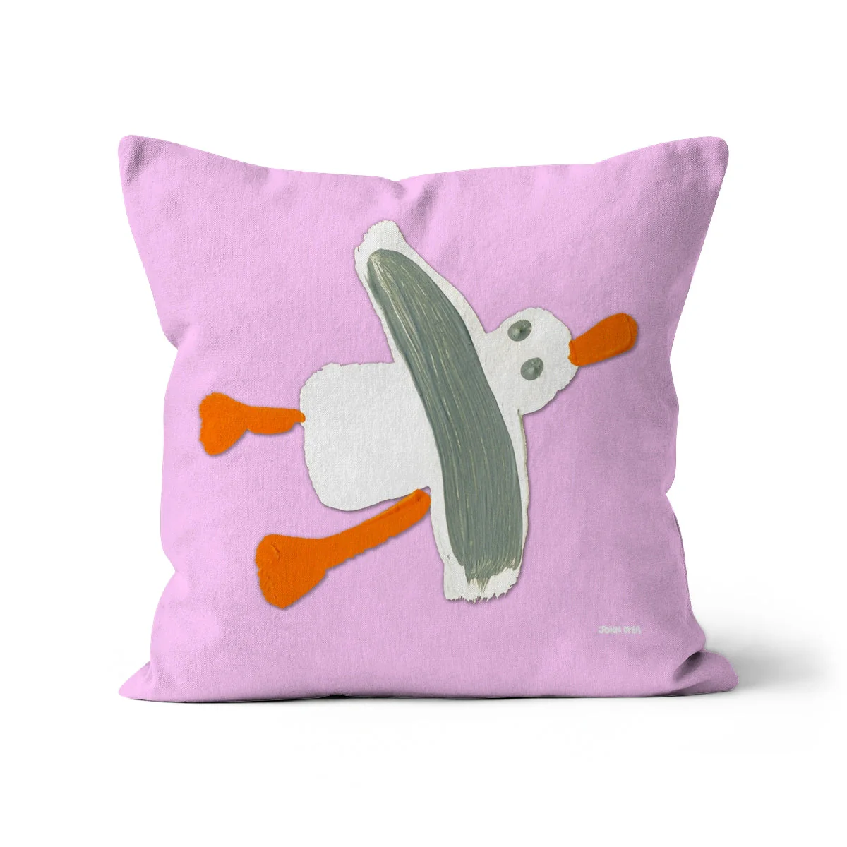 Pink Cornish Seagull Art Cushion by John Dyer - Image 5