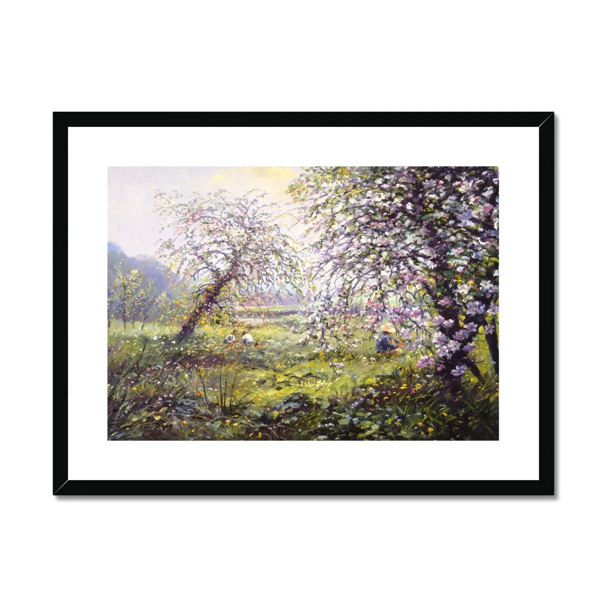 Ted Dyer Framed Open Edition Cornish Fine Art Print. 'Playing in the Apple Orchard'. Cornwall Art Gallery - Image 2