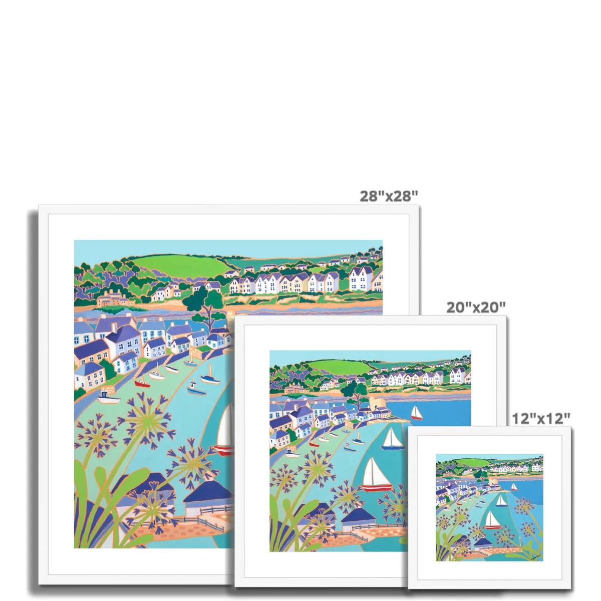 Joanne Short Framed Open Edition Cornish Fine Art Print. 'View across the River Fowey, Polruan'. Cornwall Art Gallery - Image 4