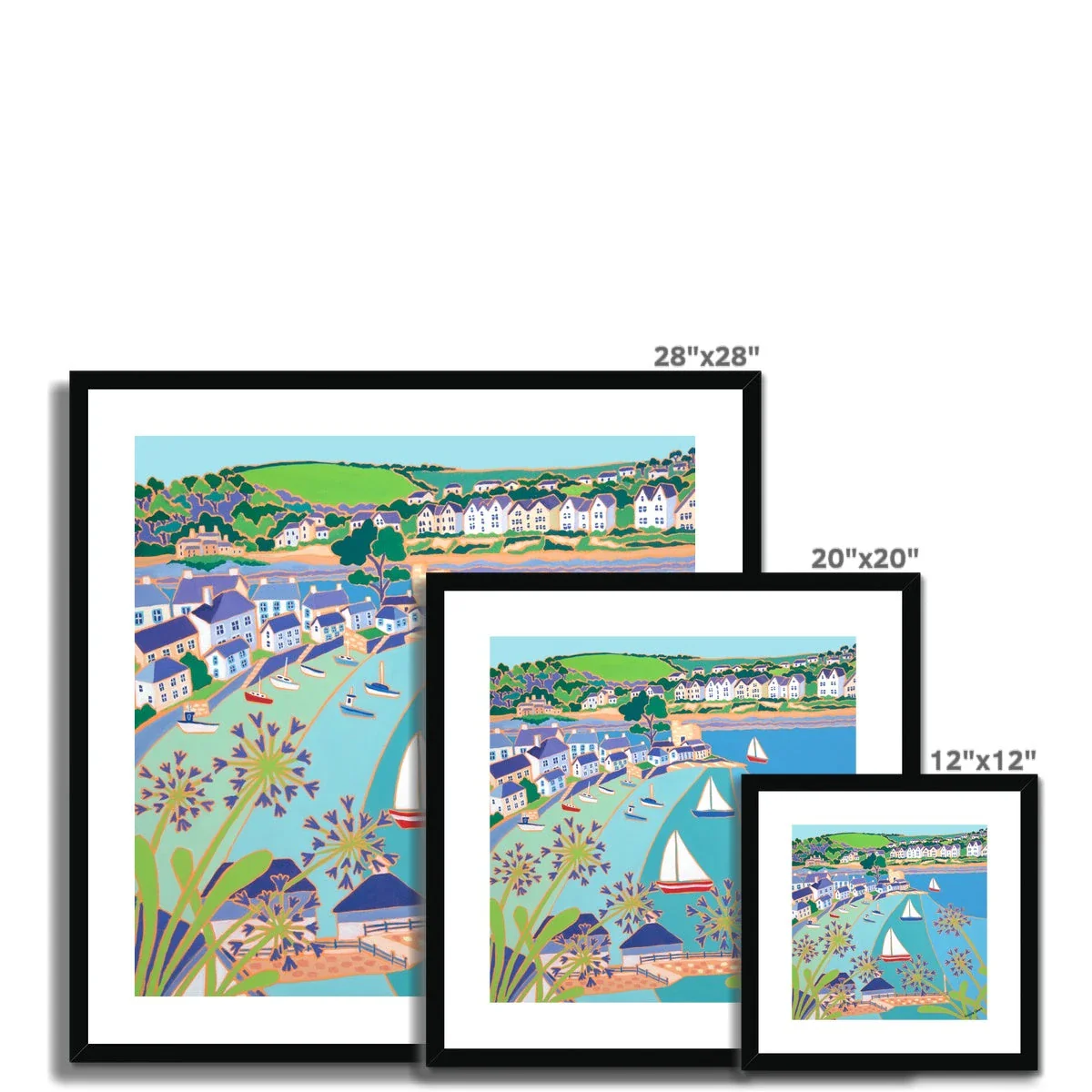 Joanne Short Framed Open Edition Cornish Fine Art Print. 'View across the River Fowey, Polruan'. Cornwall Art Gallery - Image 5