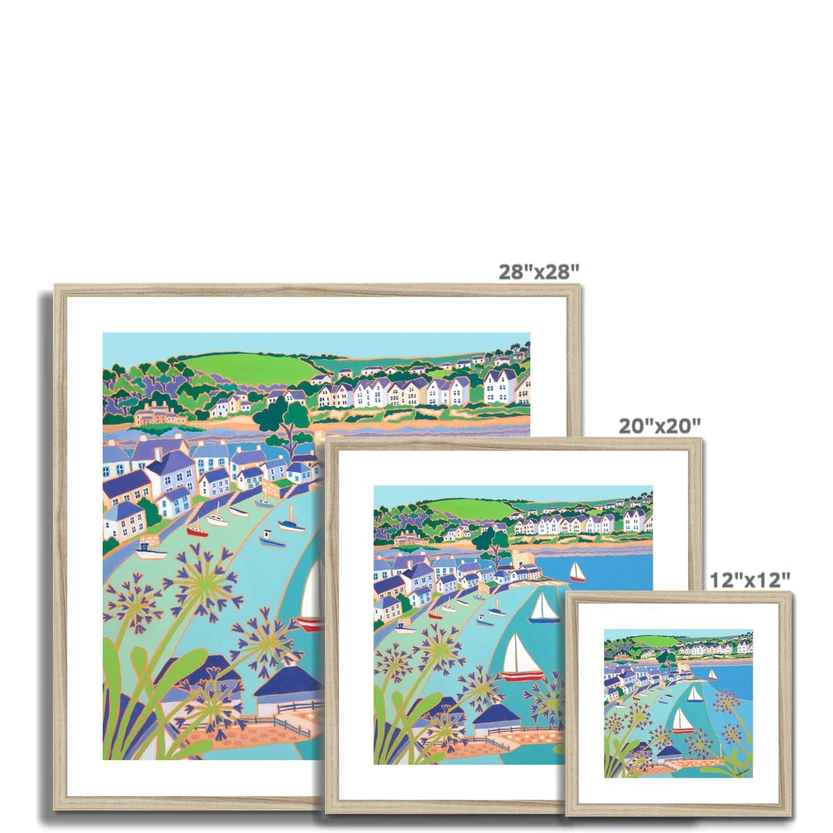 Joanne Short Framed Open Edition Cornish Fine Art Print. 'View across the River Fowey, Polruan'. Cornwall Art Gallery - Image 6