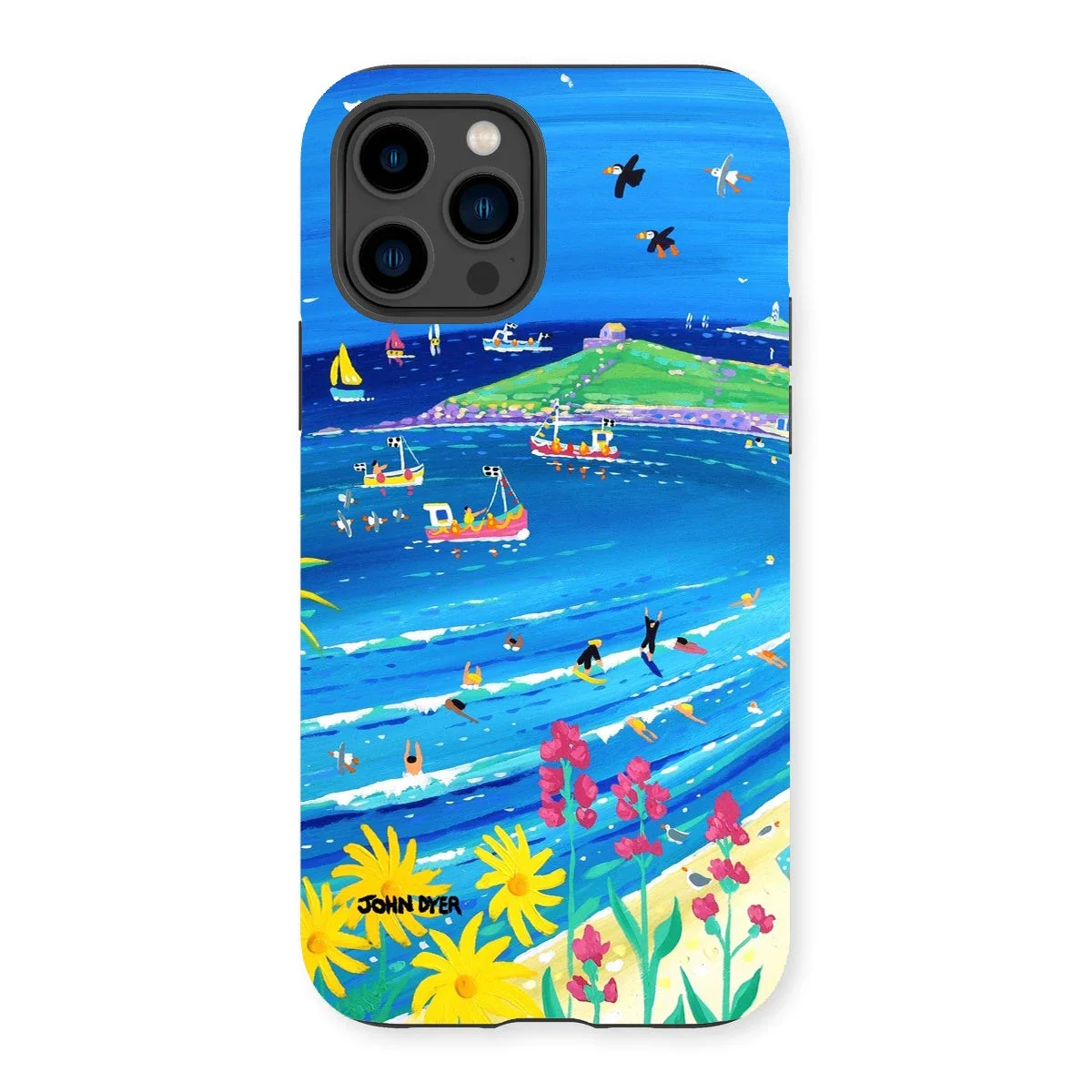 Tough Art Phone Case. Porthmeor Beach, St Ives. Artist John Dyer. Cornwall Art Gallery. - Image 2