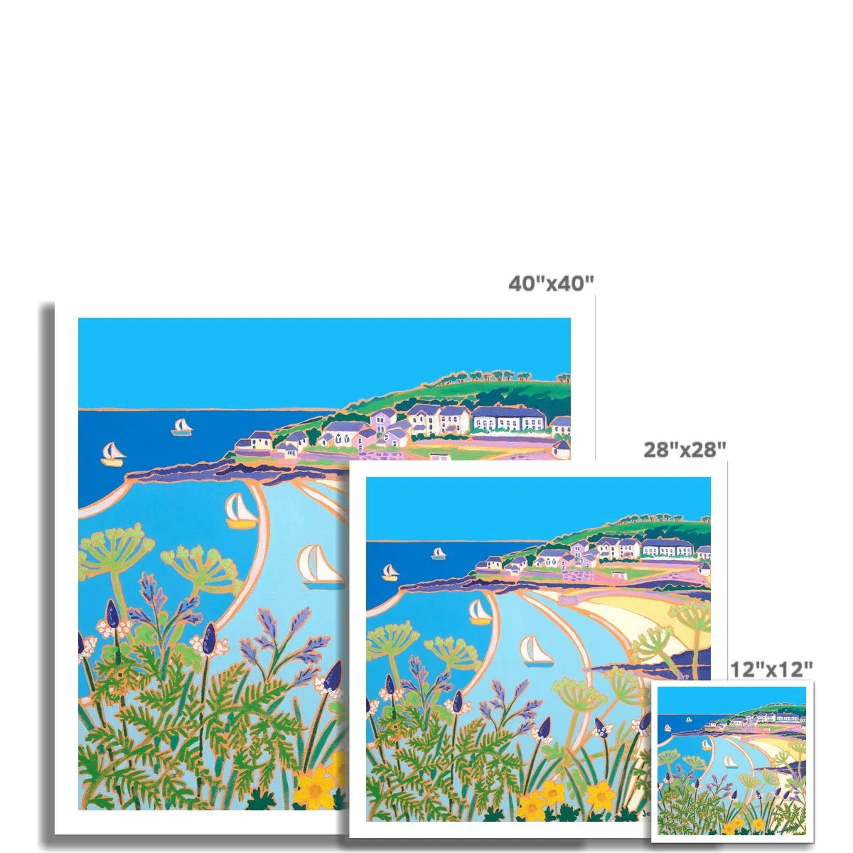 Joanne Short Open Edition Cornish Art Print. 'Perfect Day, Portscatho'. Cornwall Art Gallery - Image 3