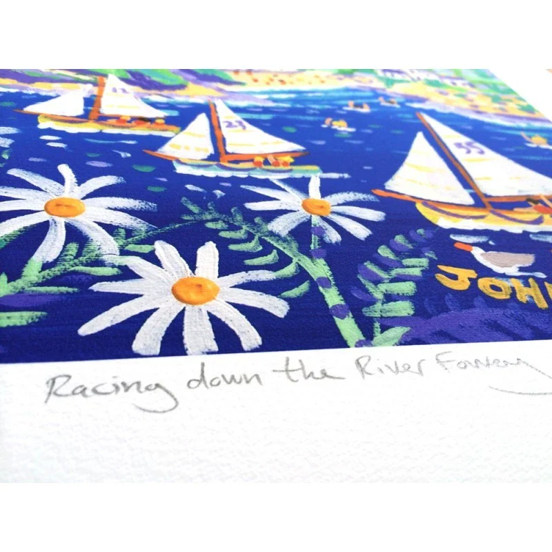 'Racing Down the River, Fowey'. Limited Edition Print by Cornish Artist John Dyer - Image 3