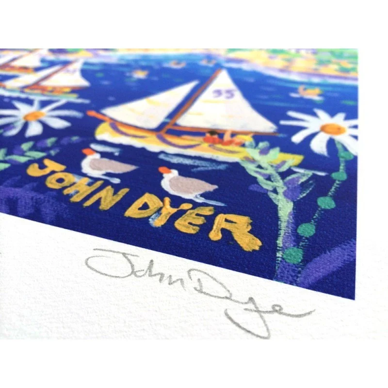 'Racing Down the River, Fowey'. Limited Edition Print by Cornish Artist John Dyer - Image 4