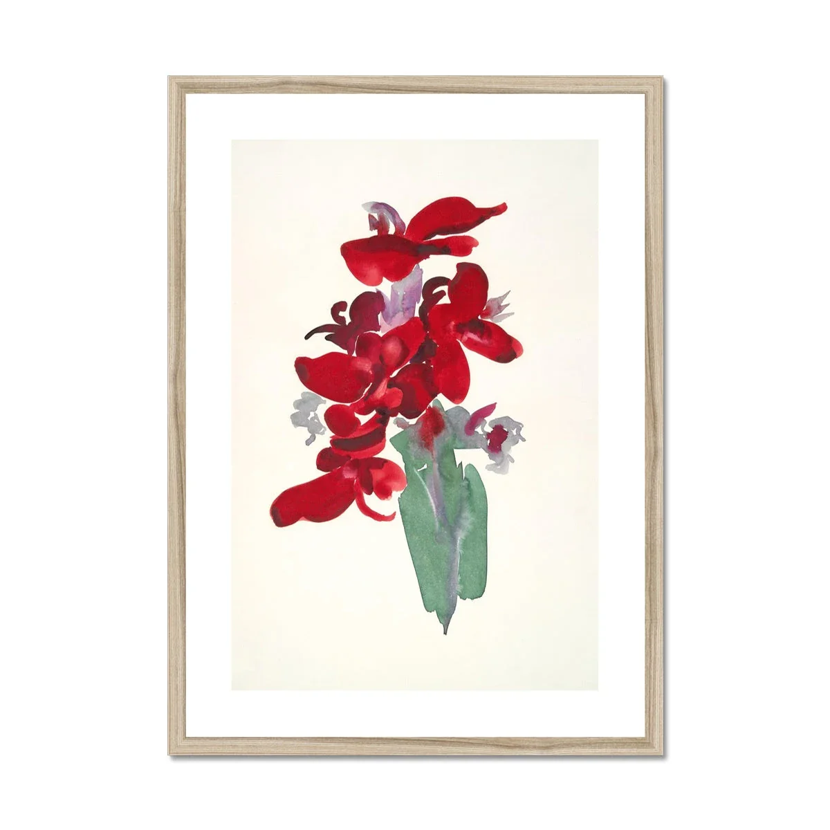 'Red Canna'  Flower print by Georgia O’Keeffe. Framed Open Edition Garden Fine Art Print. Historic Art - Image 3