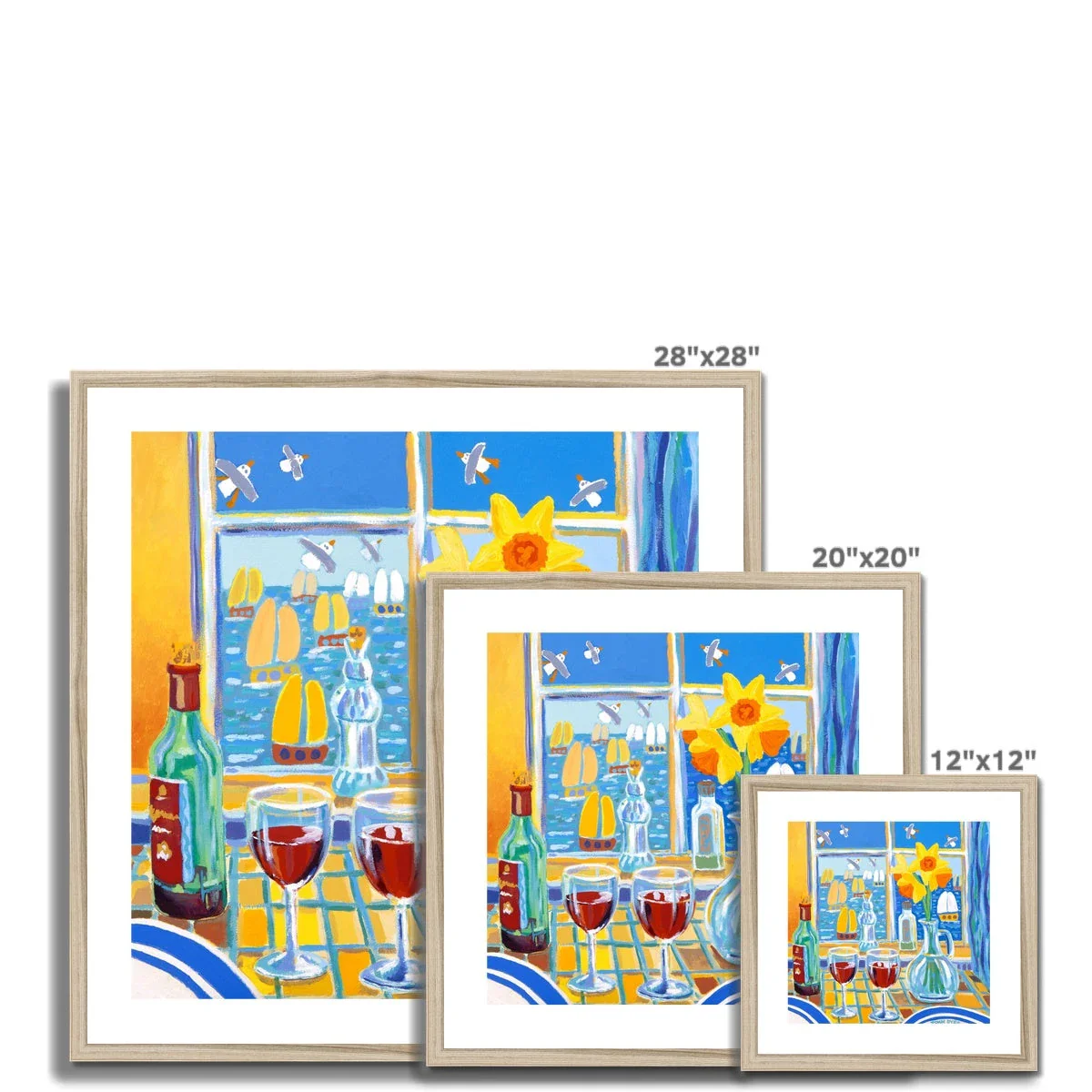 John Dyer Framed Open Edition Still Life Cornish Art Print. 'Red Wine and Daffodils'. Cornwall Art Gallery - Image 5