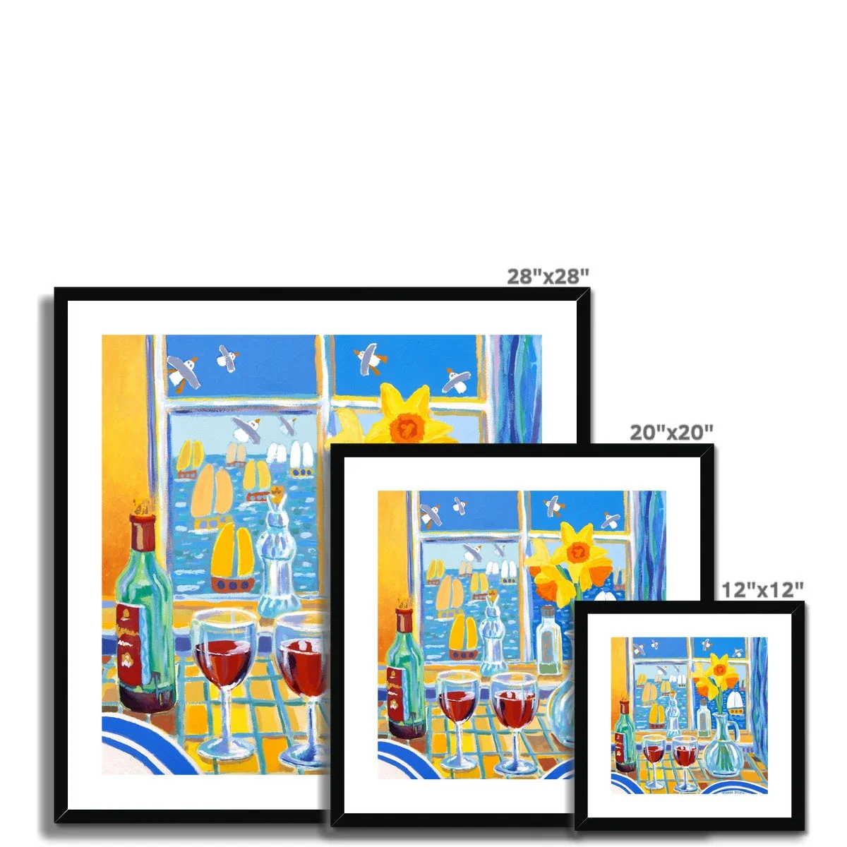 John Dyer Framed Open Edition Still Life Cornish Art Print. 'Red Wine and Daffodils'. Cornwall Art Gallery - Image 6