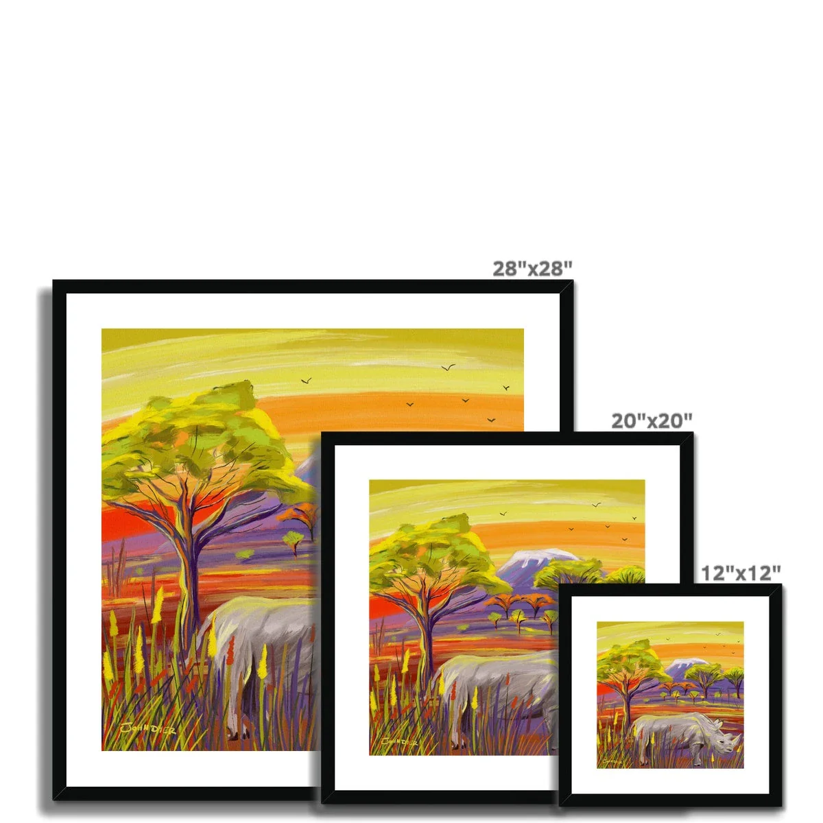 John Dyer African Rhino, Framed Open Edition Fine Art Print. Animal Art Prints - Image 10