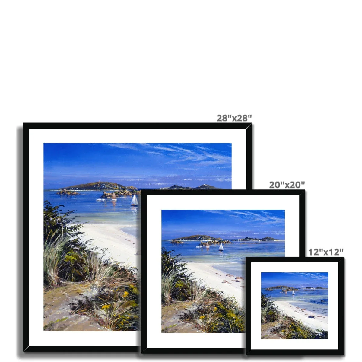 Ted Dyer Framed Open Edition Cornish Fine Art Beach Print. 'Sailing around the Islands, Tresco'. Cornwall Art Gallery - Image 6