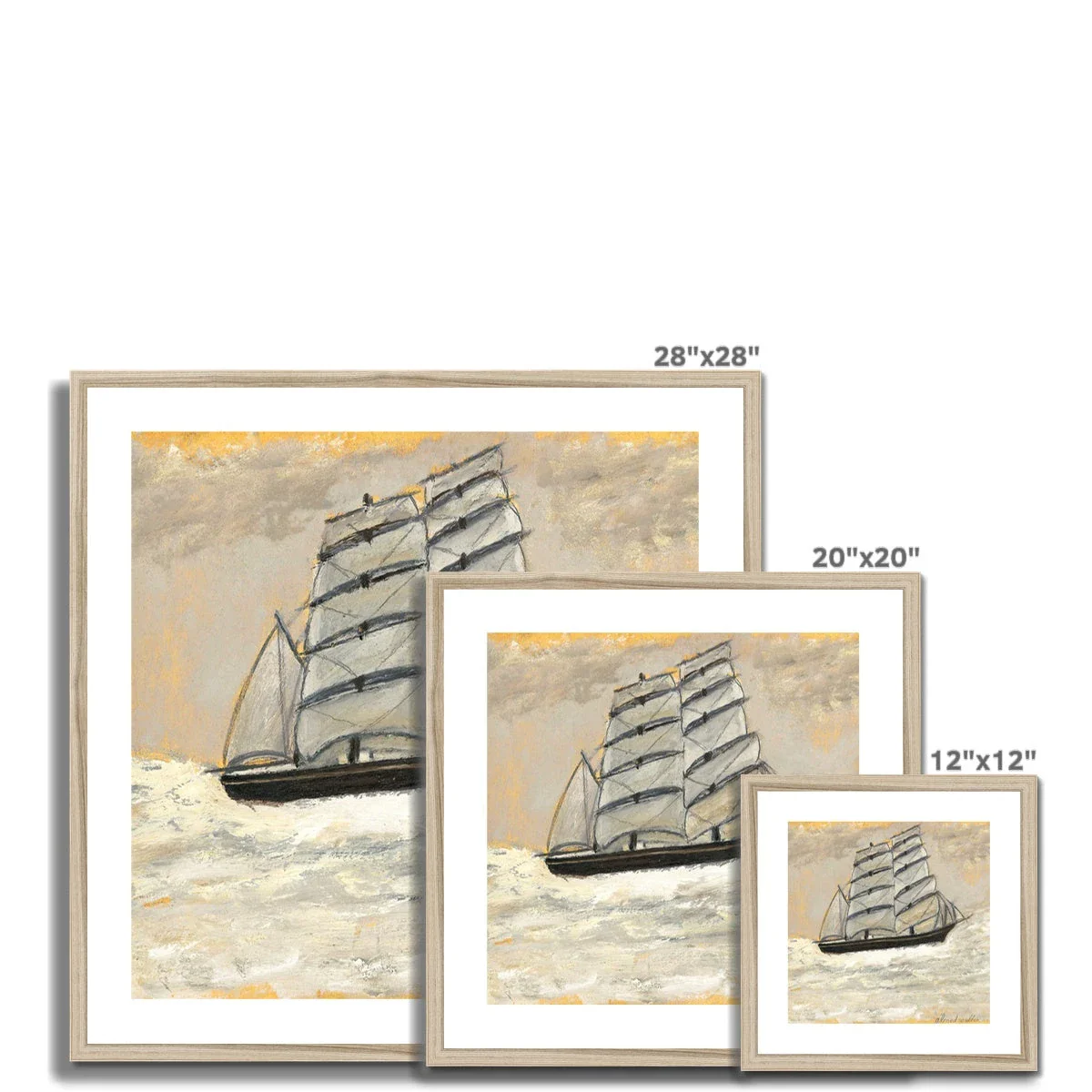 Alfred Wallis Framed Open Edition Cornish Art Print. 'Sailing Ship in a Stormy Sea'. St Ives Cornwall Art Gallery Historic Art - Image 10