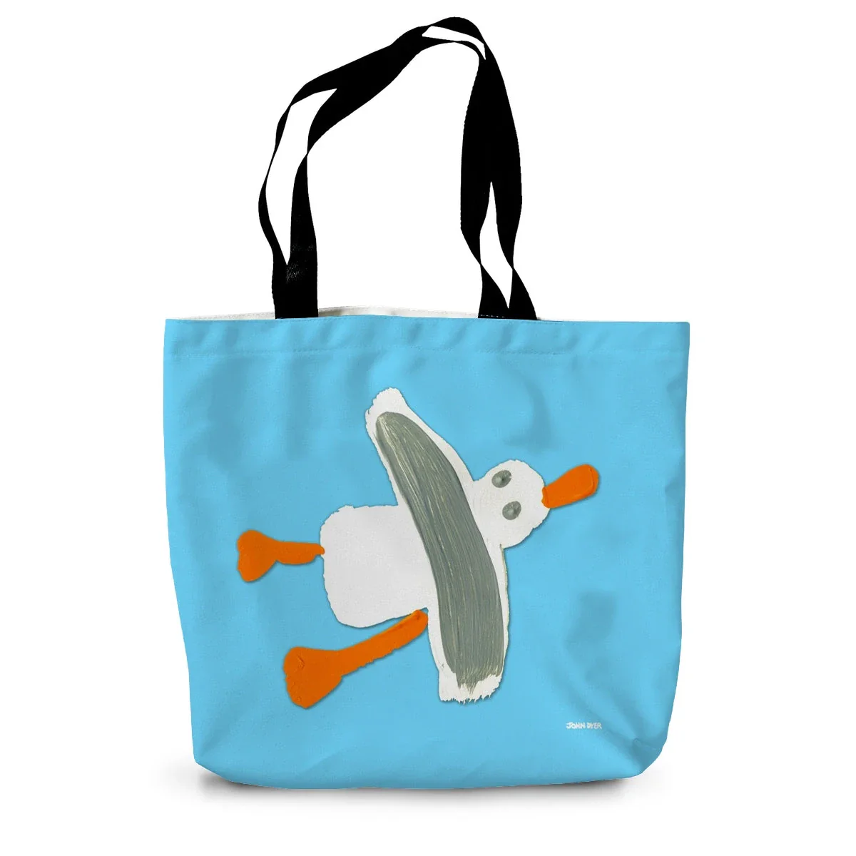 Cornish Seagull by John Dyer Sea Blue Canvas Tote Bag - Image 2