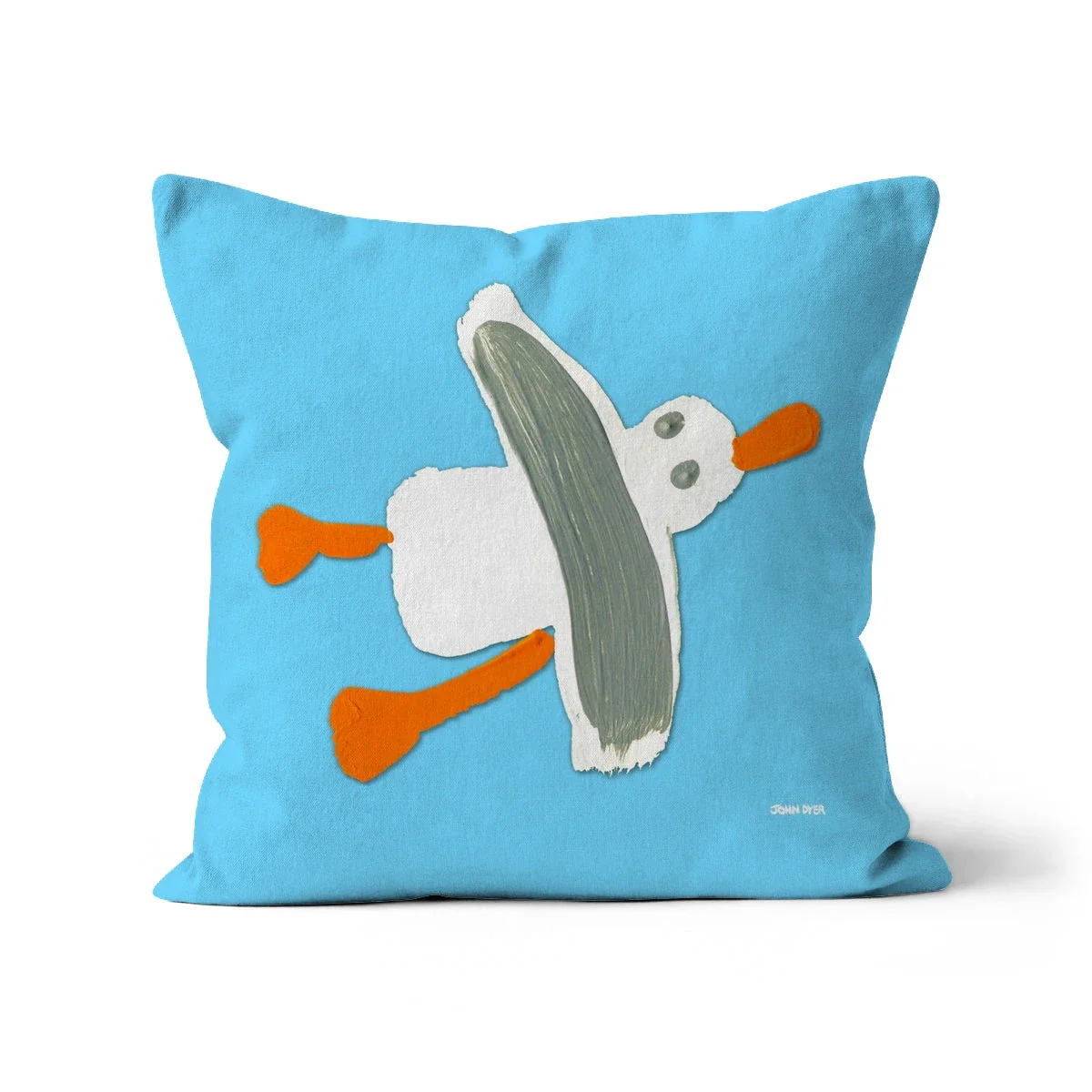 Cornish Sea Blue Seagull Art Cushion by John Dyer - Image 8