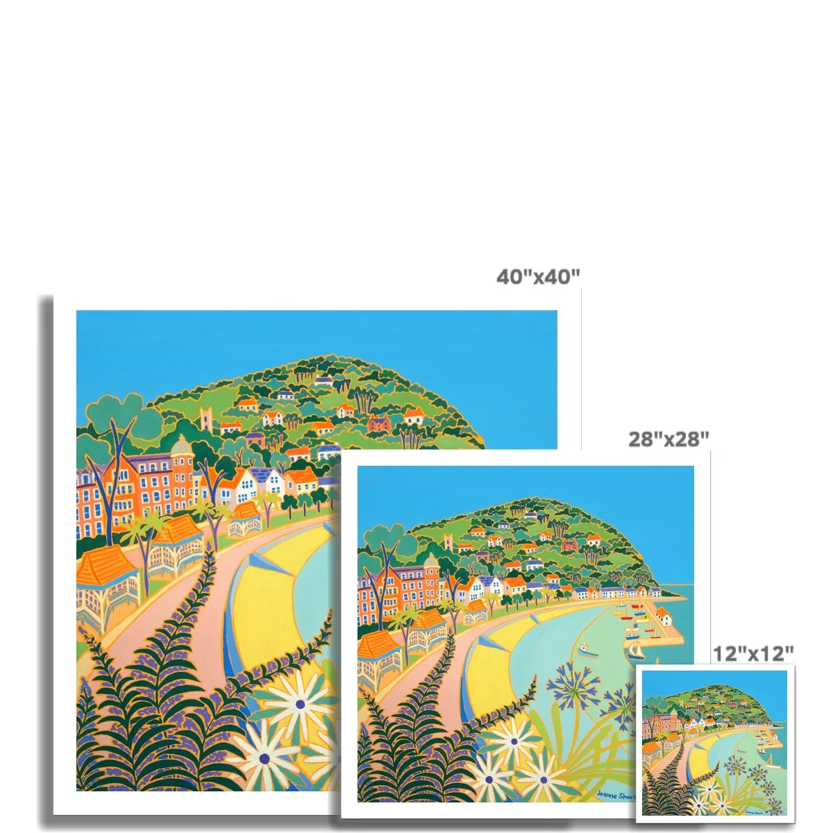 Joanne Short Fine Art Open Edition Art Print. 'Seafront Flowers, Minehead'. Somerset Art Gallery - Image 3