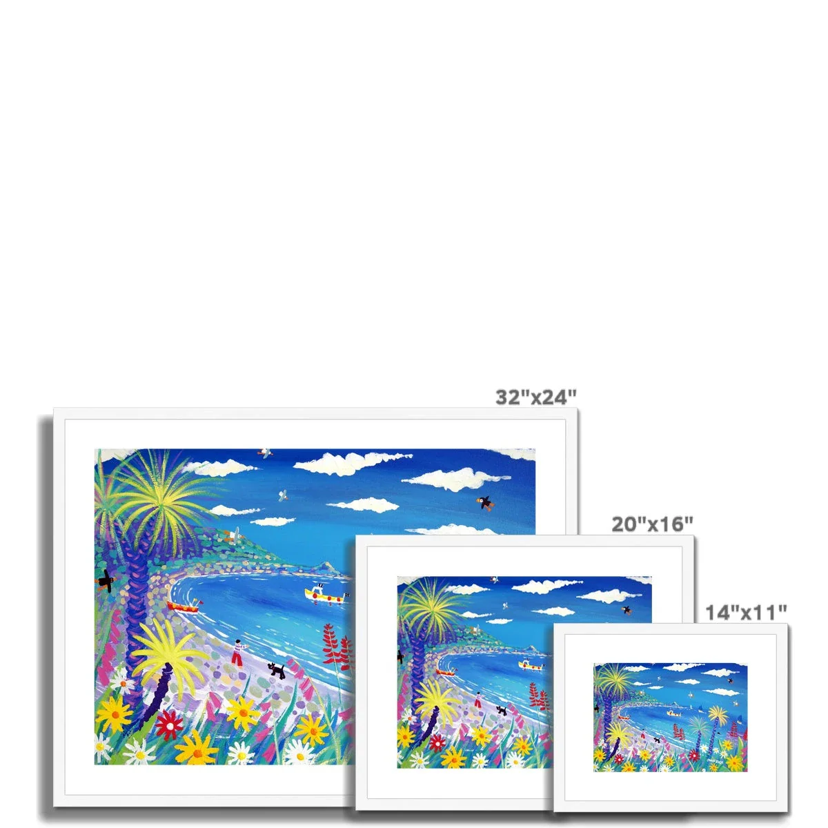 John Dyer Framed Open Edition Cornish Fine Art Print. 'Seaside Garden, Lamorna Cove'. Cornwall Art Gallery - Image 4