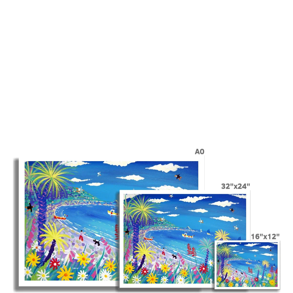 John Dyer Fine Art Print. Open Edition Cornish Art Print. 'Seaside Garden, Lamorna Cove'. Cornwall Art Gallery - Image 3
