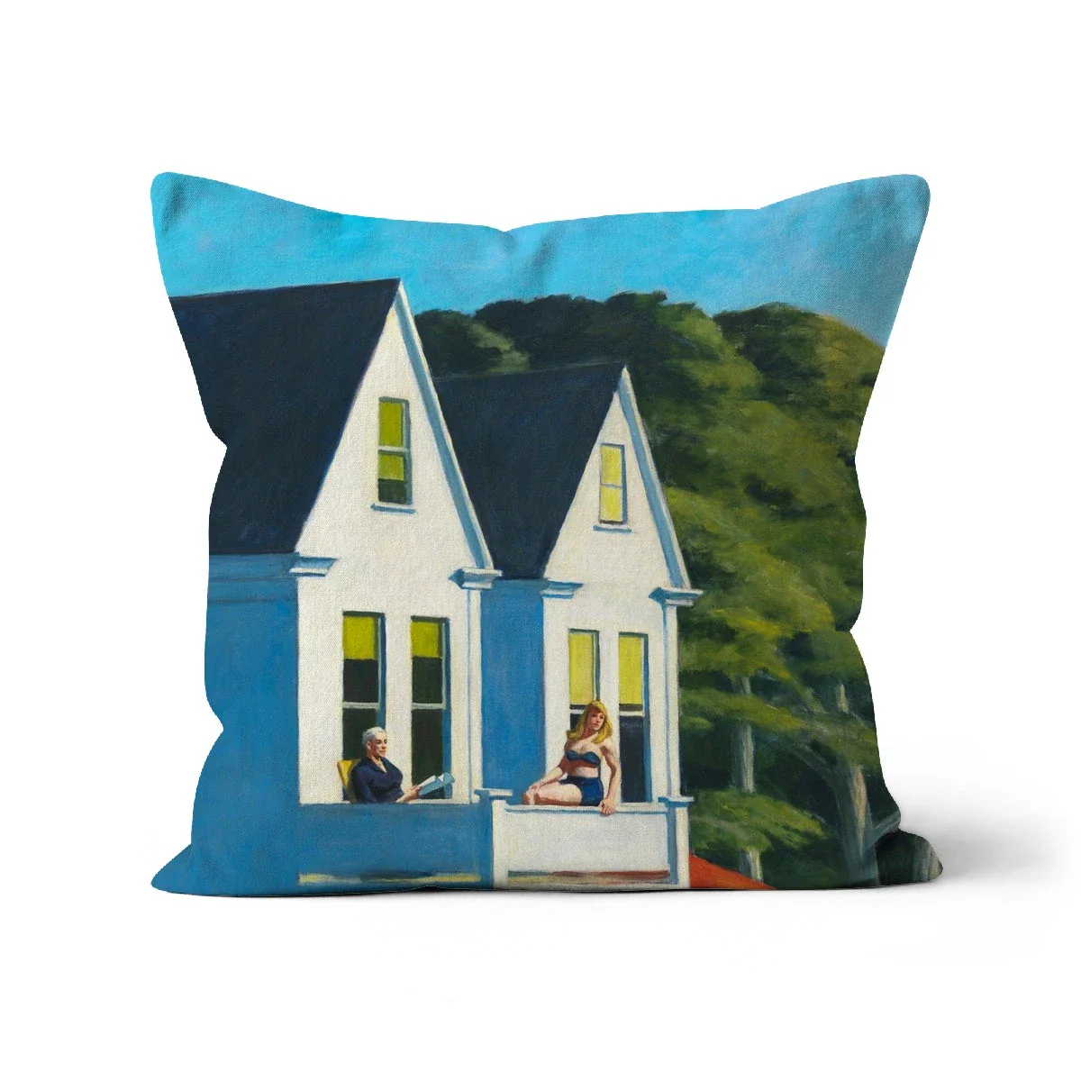 Second Story Sunlight. Classic Art Cushion by Edward Hopper - Image 6