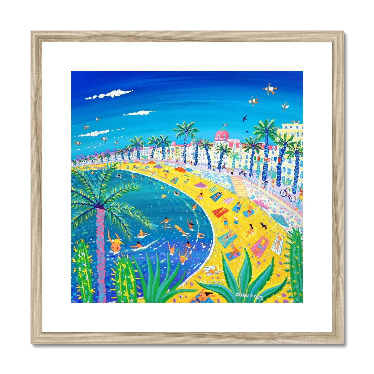 John Dyer Framed Open Edition French Art Print. 'Sexy Curves, Nice, France'. Hotel Negresco, Promenade des Anglais - Image 3