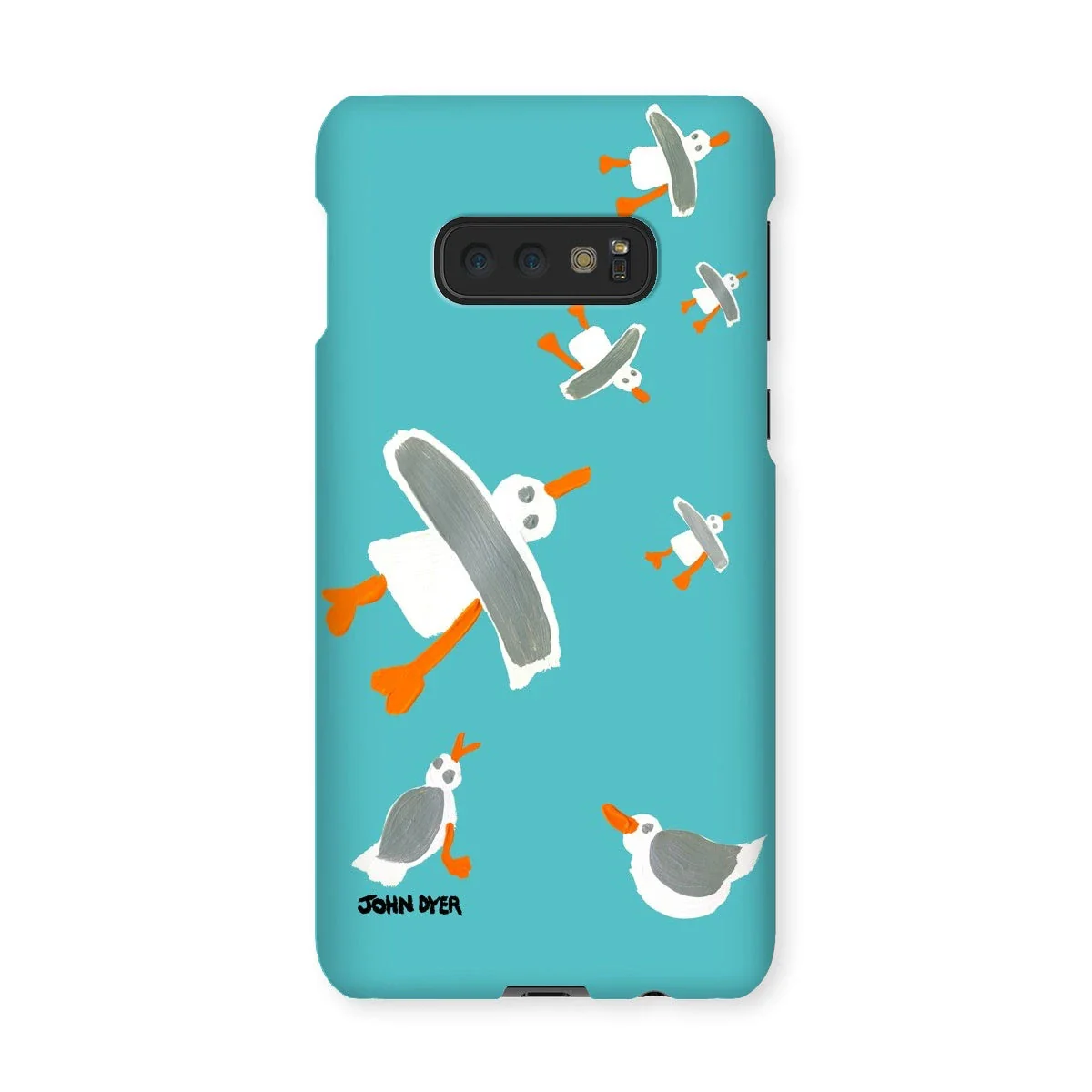 Snap Art Phone Case. Cornish Seagulls - Teal Colour. Artist John Dyer. Cornwall Art Gallery - Image 11