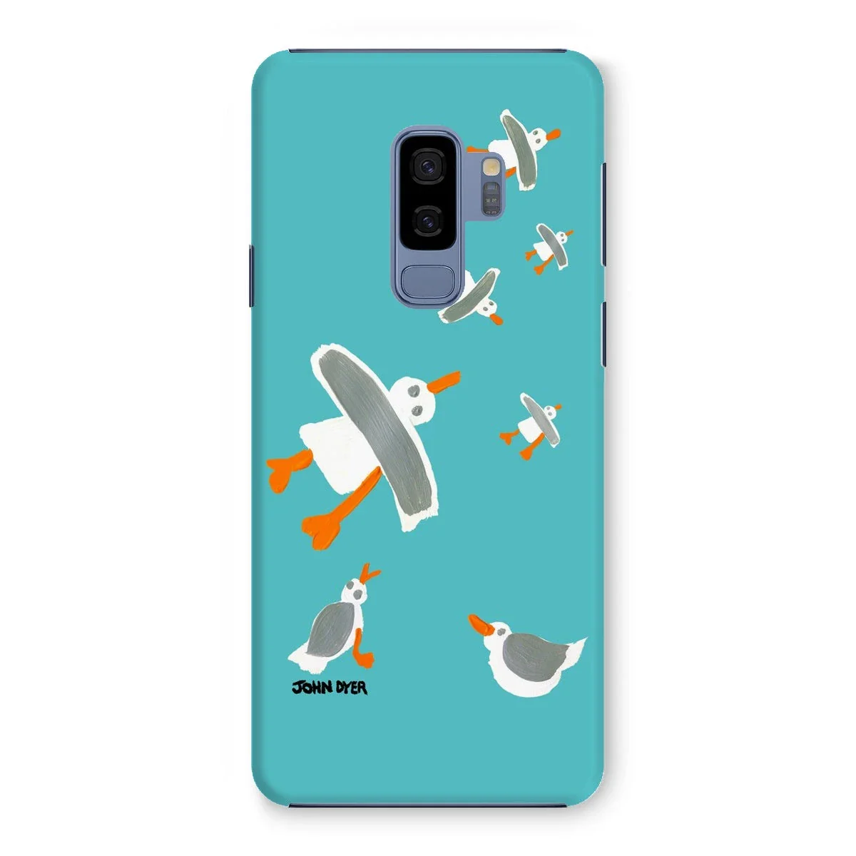 Snap Art Phone Case. Cornish Seagulls - Teal Colour. Artist John Dyer. Cornwall Art Gallery - Image 15