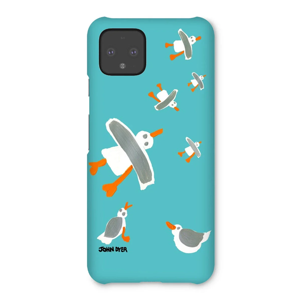 Snap Art Phone Case. Cornish Seagulls - Teal Colour. Artist John Dyer. Cornwall Art Gallery - Image 17