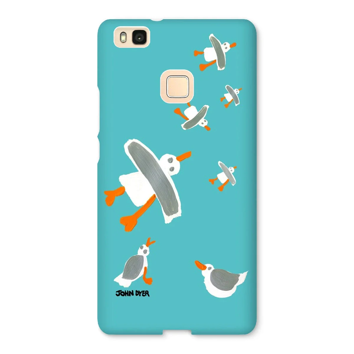 Snap Art Phone Case. Cornish Seagulls - Teal Colour. Artist John Dyer. Cornwall Art Gallery - Image 23