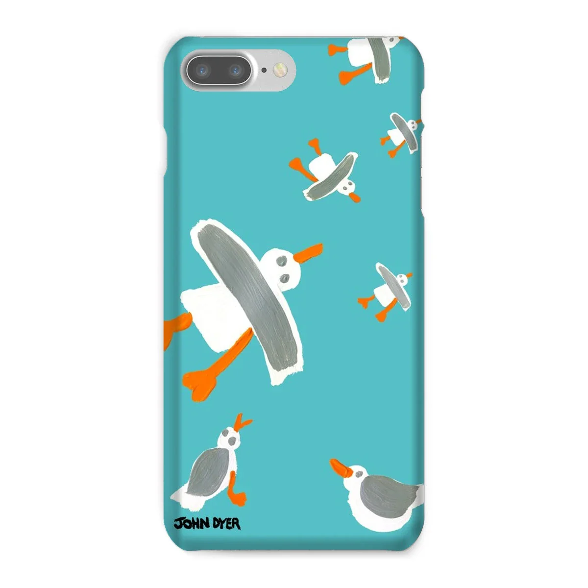 Snap Art Phone Case. Cornish Seagulls - Teal Colour. Artist John Dyer. Cornwall Art Gallery - Image 32