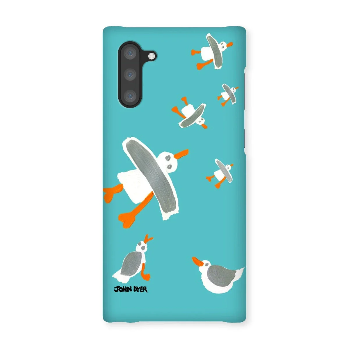 Snap Art Phone Case. Cornish Seagulls - Teal Colour. Artist John Dyer. Cornwall Art Gallery - Image 8
