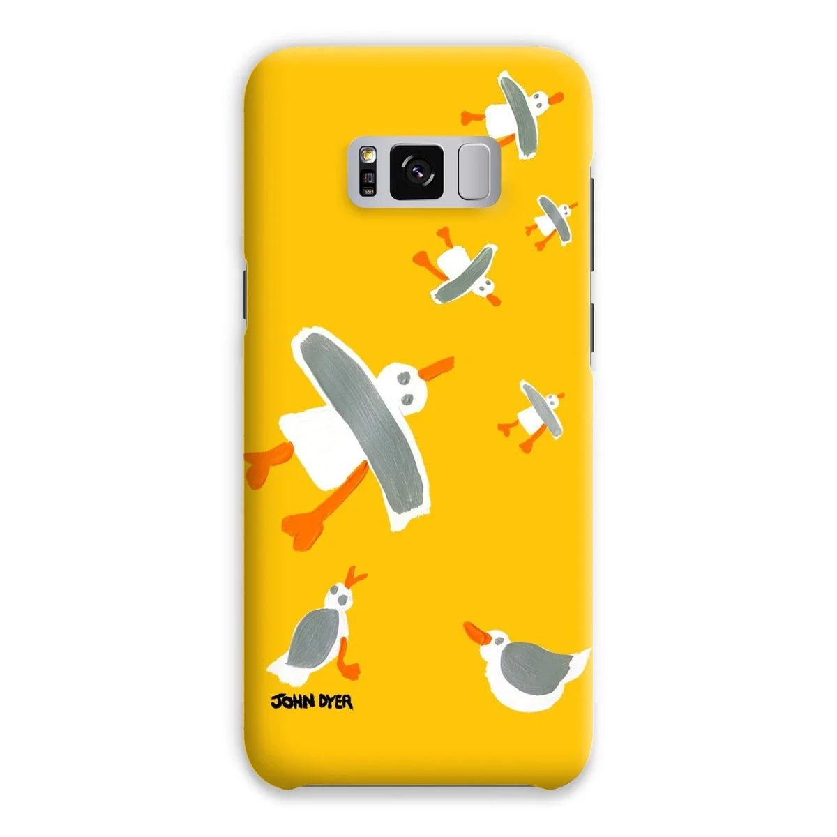 Snap Art Phone Case. Cornish Seagulls - Yellow Colour. Artist John Dyer. Cornwall Art Gallery - Image 13