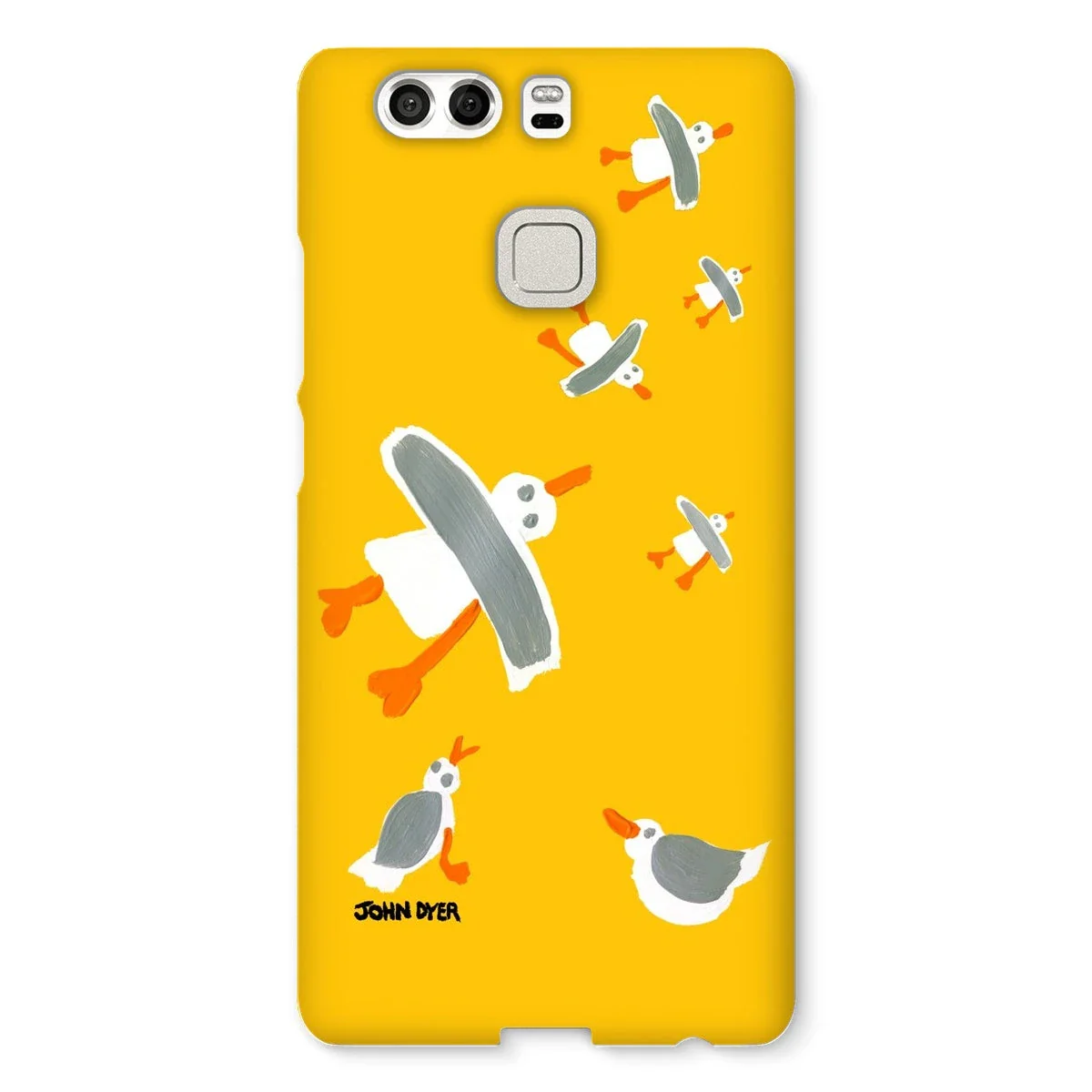 Snap Art Phone Case. Cornish Seagulls - Yellow Colour. Artist John Dyer. Cornwall Art Gallery - Image 22