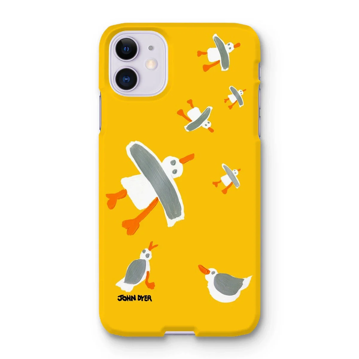 Snap Art Phone Case. Cornish Seagulls - Yellow Colour. Artist John Dyer. Cornwall Art Gallery - Image 24