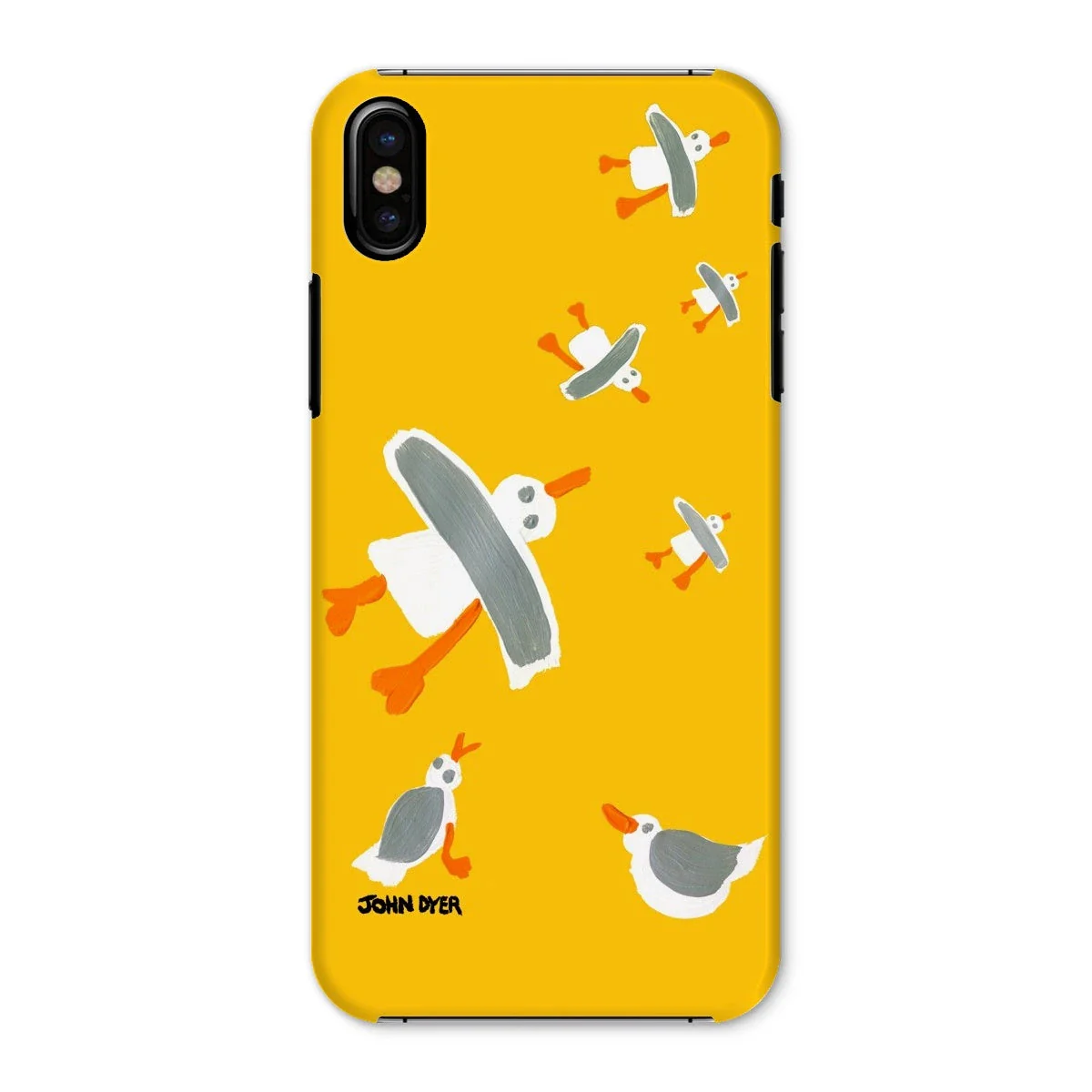 Snap Art Phone Case. Cornish Seagulls - Yellow Colour. Artist John Dyer. Cornwall Art Gallery - Image 34