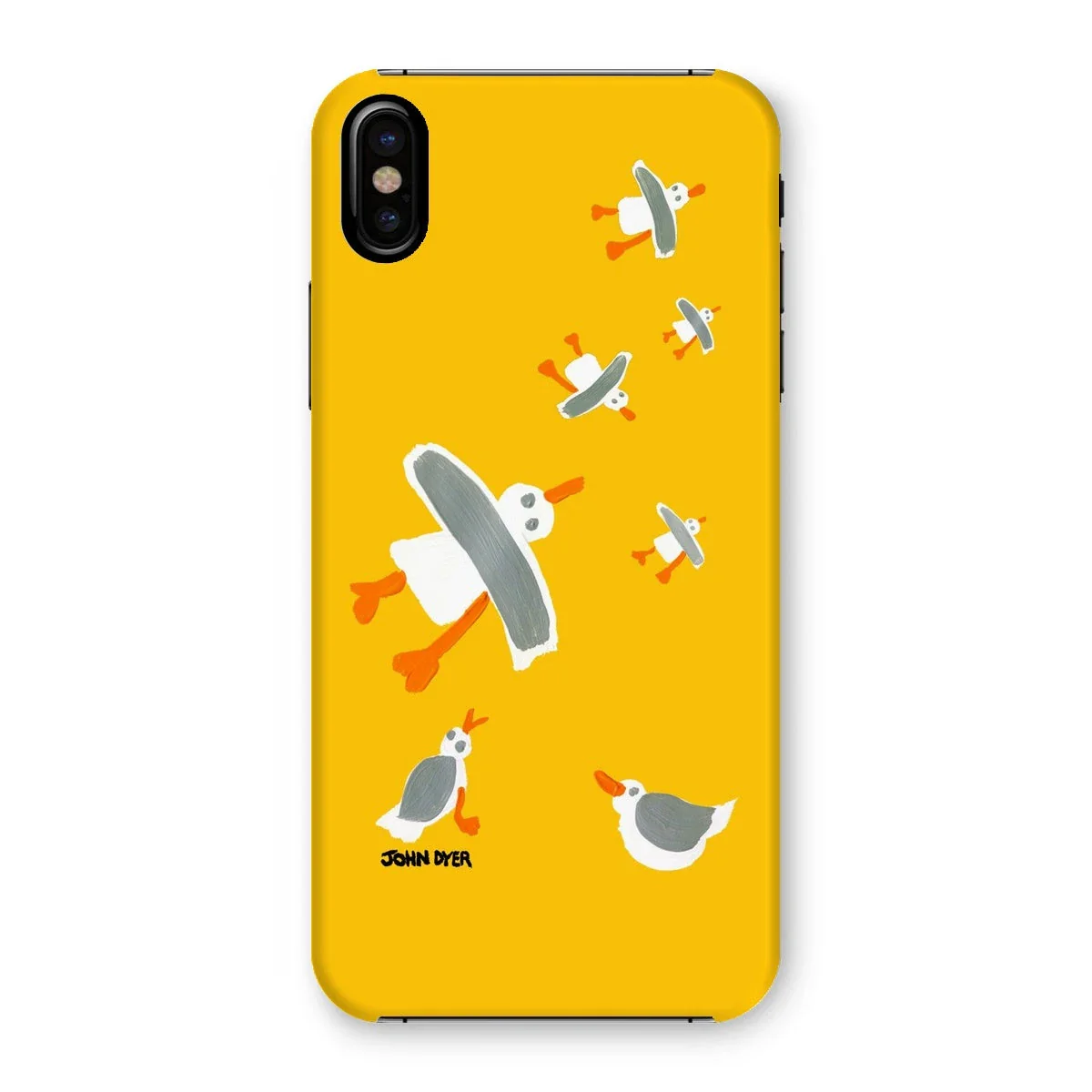 Snap Art Phone Case. Cornish Seagulls - Yellow Colour. Artist John Dyer. Cornwall Art Gallery - Image 36