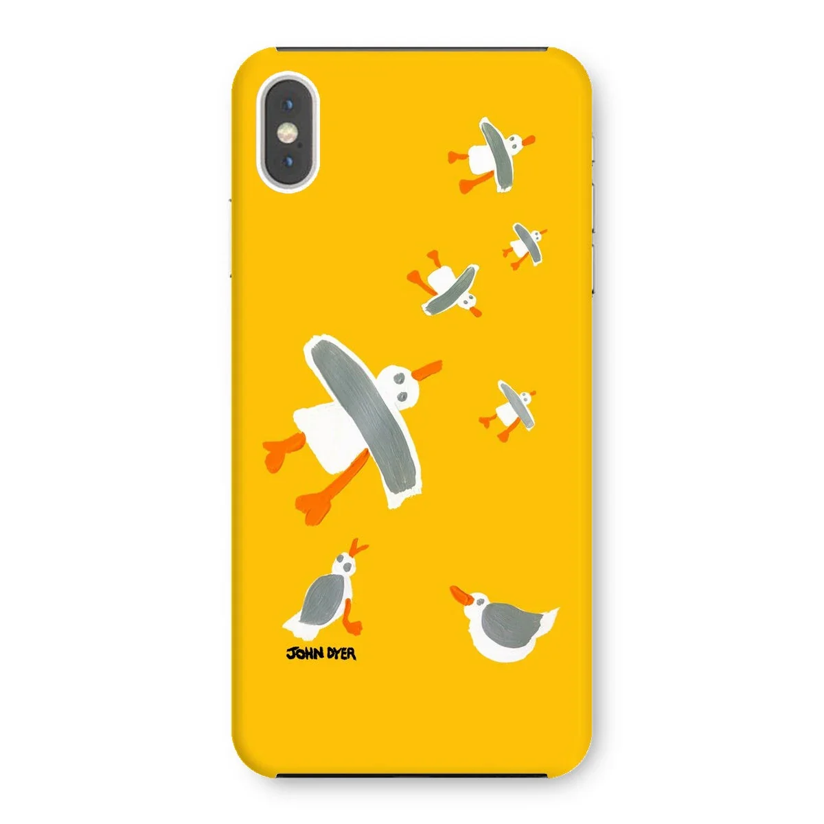 Snap Art Phone Case. Cornish Seagulls - Yellow Colour. Artist John Dyer. Cornwall Art Gallery - Image 37