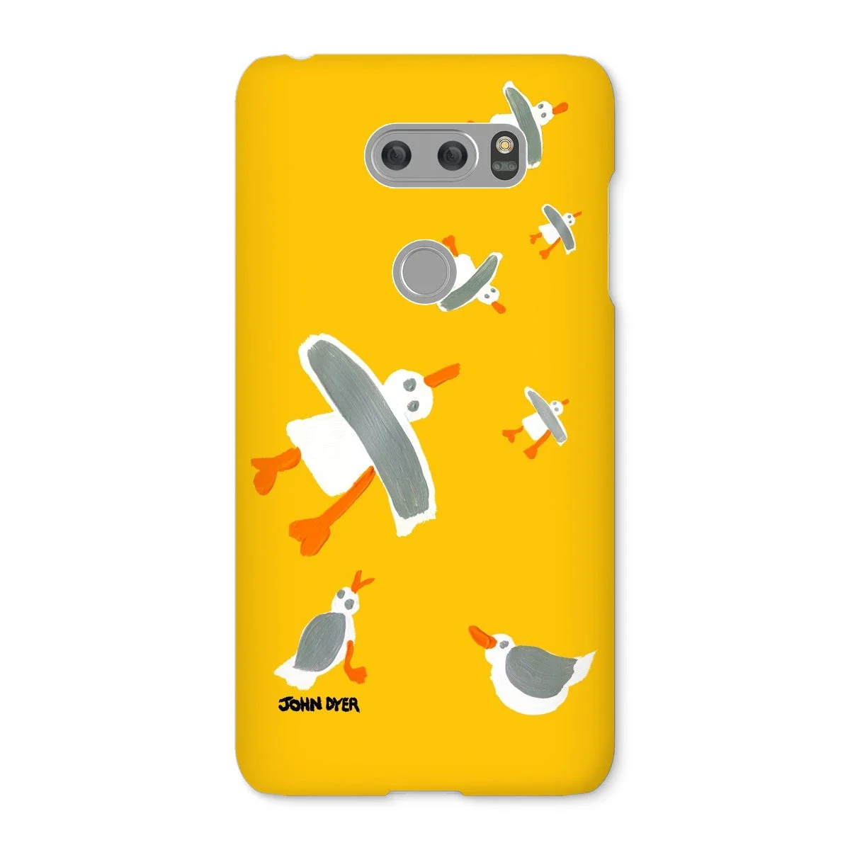 Snap Art Phone Case. Cornish Seagulls - Yellow Colour. Artist John Dyer. Cornwall Art Gallery - Image 40