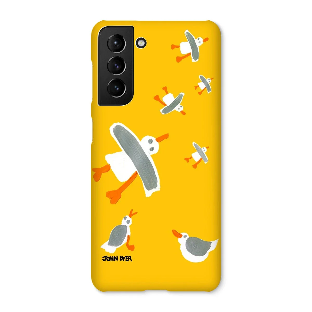 Snap Art Phone Case. Cornish Seagulls - Yellow Colour. Artist John Dyer. Cornwall Art Gallery - Image 41
