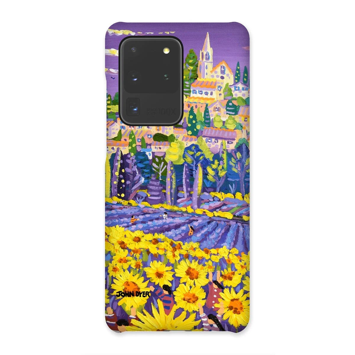 Snap Art Phone Case. Lavender & Sunflower Pickers, Provence, France. Artist John Dyer. Cornwall Art Gallery. - Image 2