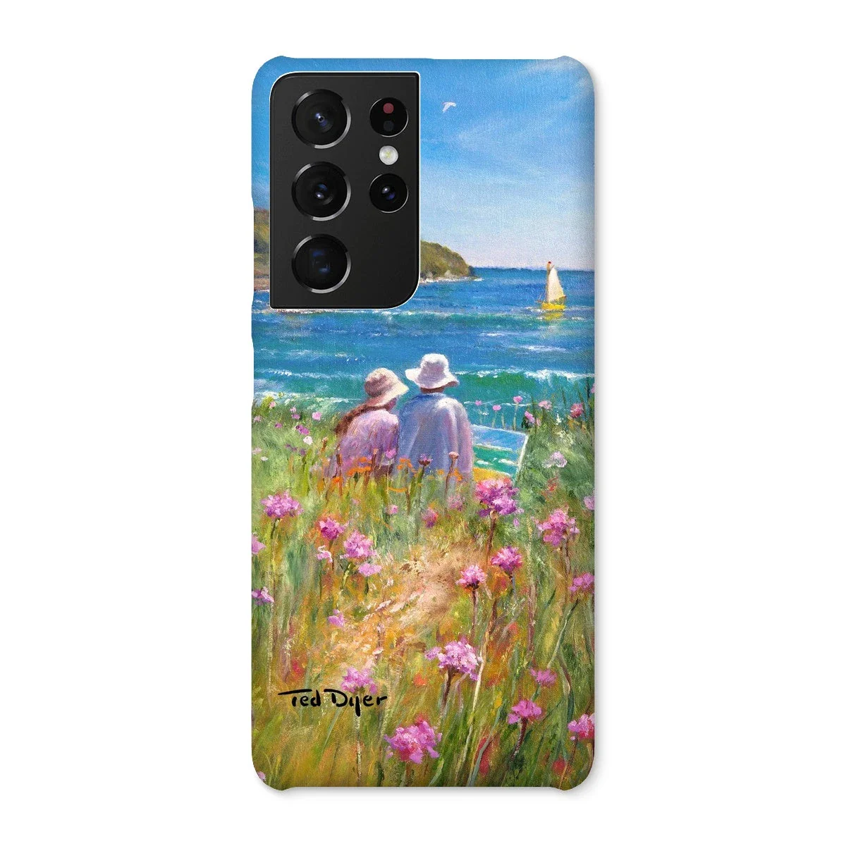 Snap Art Phone Case. Sea Pinks and Painters, Falmouth. Artist Ted Dyer. Cornwall Art Gallery - Image 43