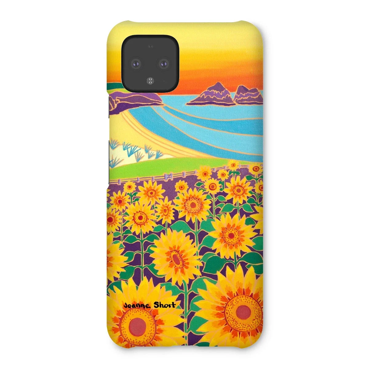 Snap Art Phone Case. Sunflowers, Holywell Bay. Artist Joanne Short. Cornwall Art Gallery - Image 17
