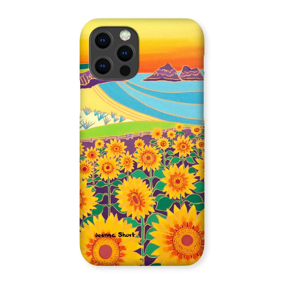 Snap Art Phone Case. Sunflowers, Holywell Bay. Artist Joanne Short. Cornwall Art Gallery - Image 6