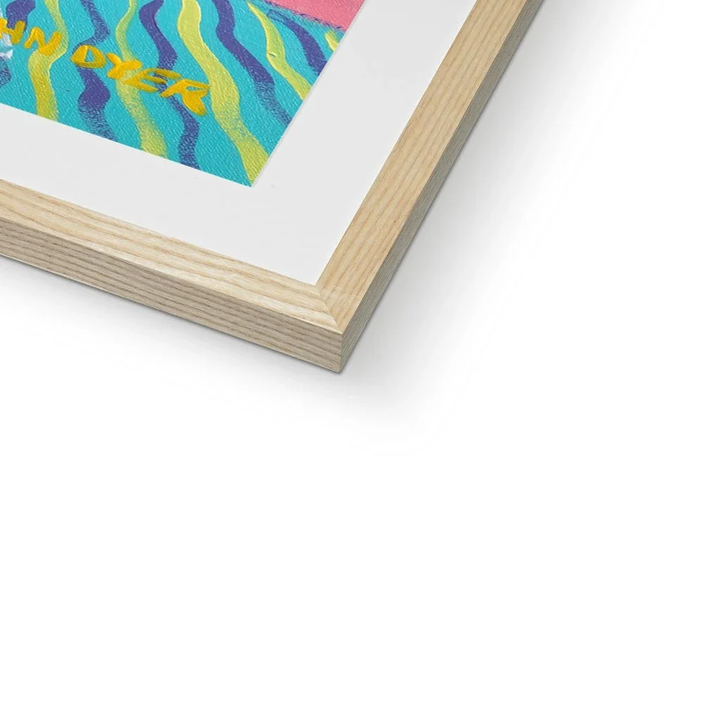 John Dyer Framed Open Edition Cornish Fine Art Beach Print. 'Snoozing Cat on the Chair, St Ives'. Cornwall Art Gallery - Image 9