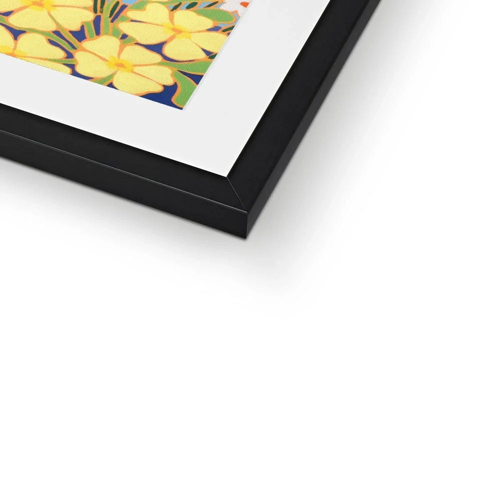 Joanne Short Framed Open Edition Cornish Art Print. 'Spring Flowers Polruan, Fowey River'. Cornwall Art Gallery - Image 7