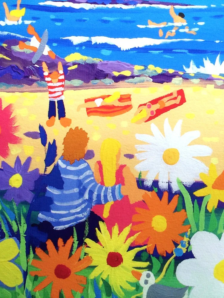 Limited Edition Print by Cornish Artist John Dyer. 'Spring Fun, Godrevy Lighthouse'. Cornwall Art Gallery Print - Image 4