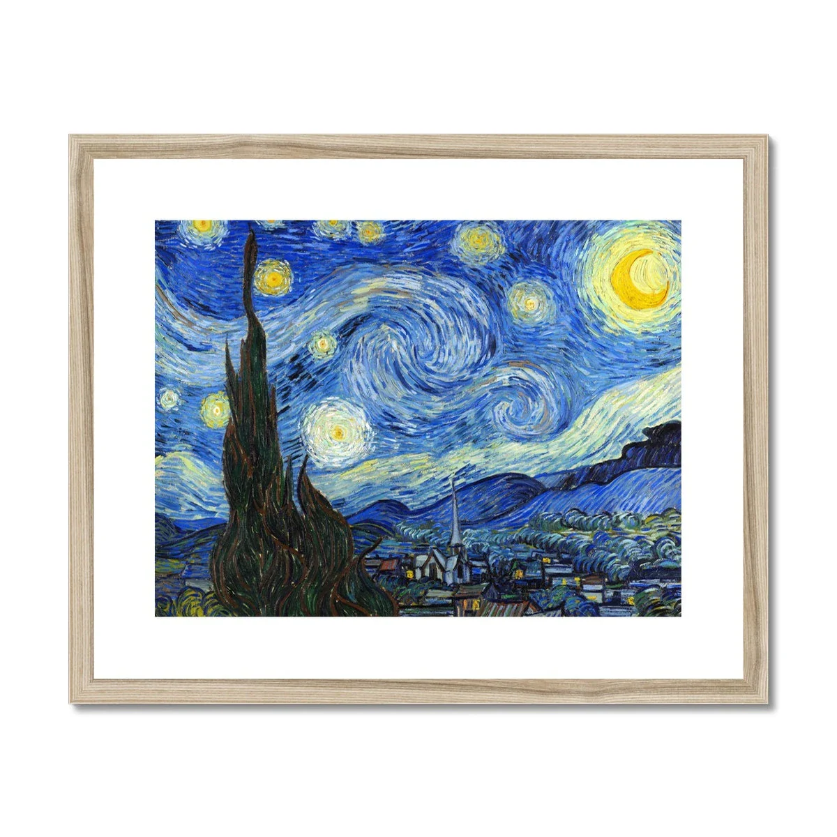 Vincent Van Gogh Framed Open Edition Art Print. 'Starry Night'. Art Gallery Historic Art - Image 3