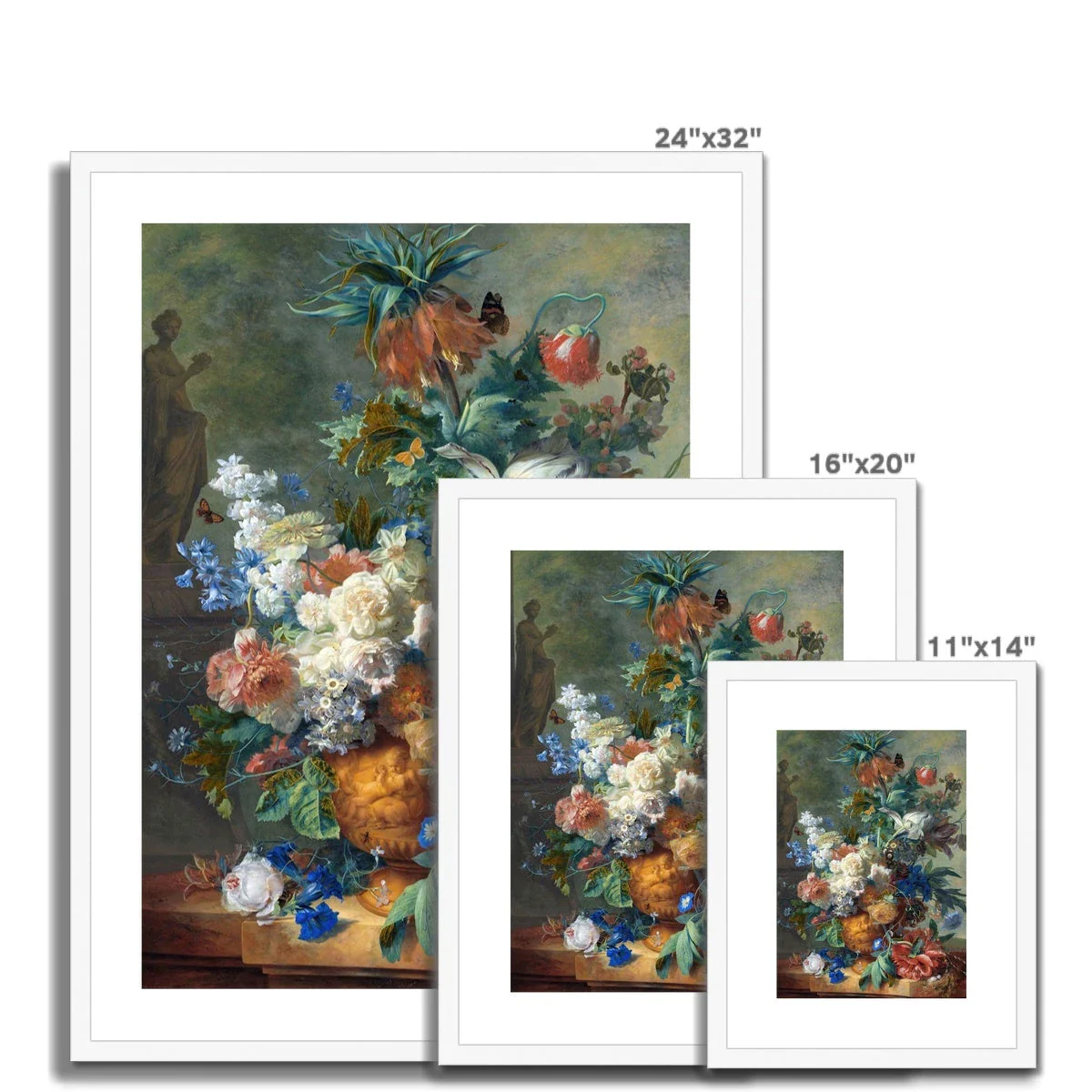 Jan van Huysum Framed Open Edition Art Print. 'Still Life with Flowers'. Garden Art Gallery Historic Art - Image 4