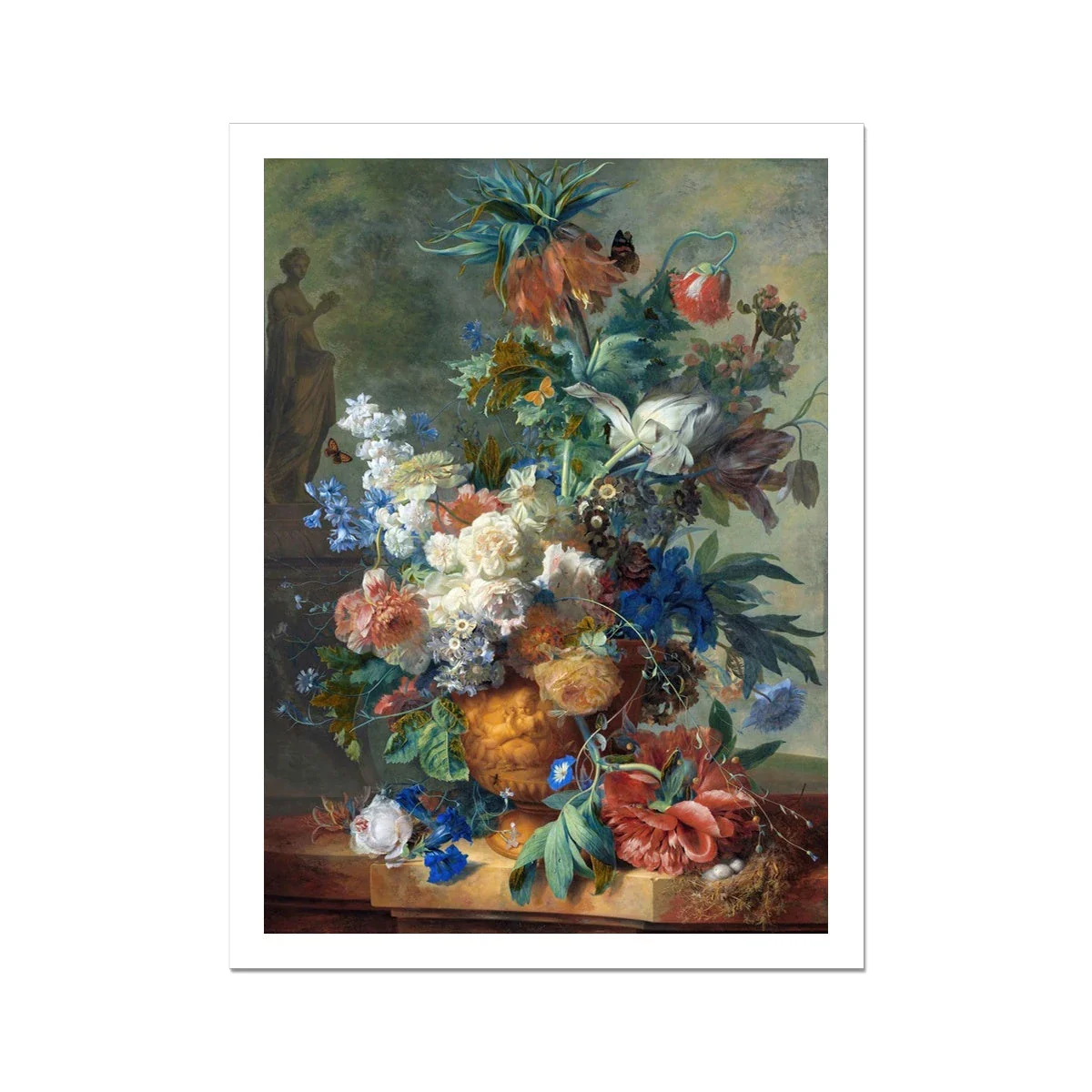 Jan van Huysum Fine Art Open Edition Art Print. 'Still Life with Flowers'. Garden Flowers.