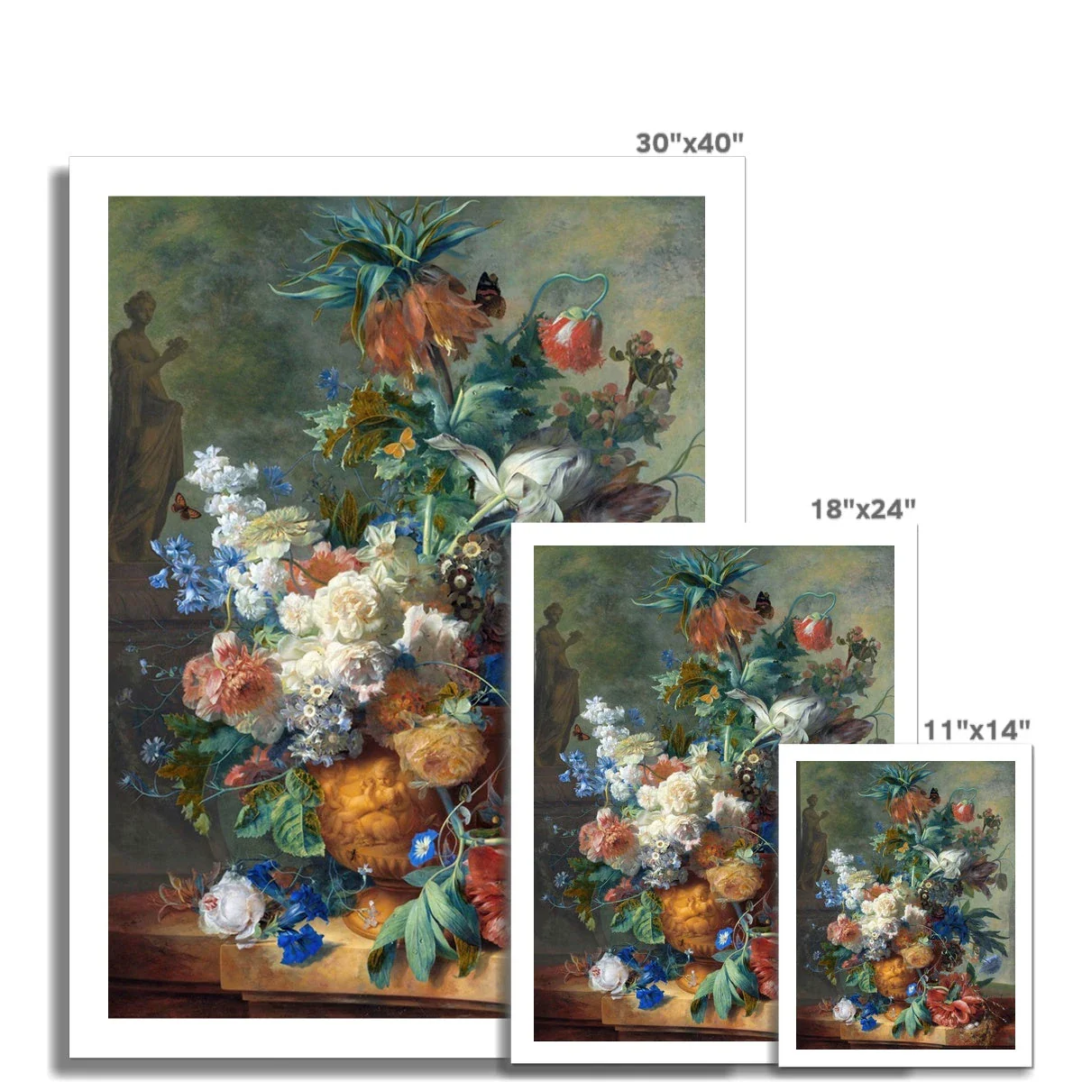 Jan van Huysum Fine Art Open Edition Art Print. 'Still Life with Flowers'. Garden Flowers. - Image 3