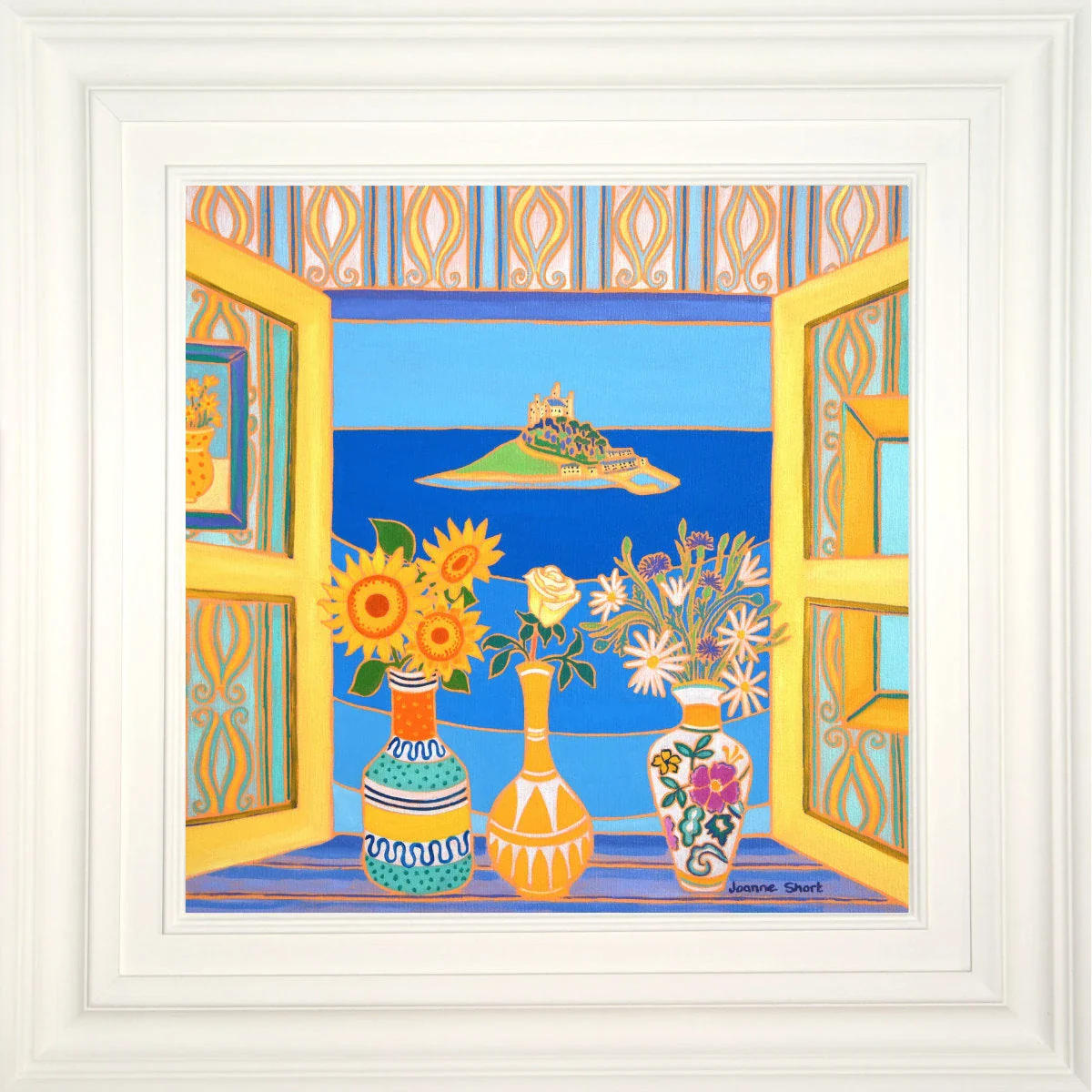 'Summer Blooms, St Michael's Mount',
18 x 18 inches, oil on canvas. Painting by Cornish Artist Joanne Short. Cornish Art from our Cornwall Art Gallery - Image 2