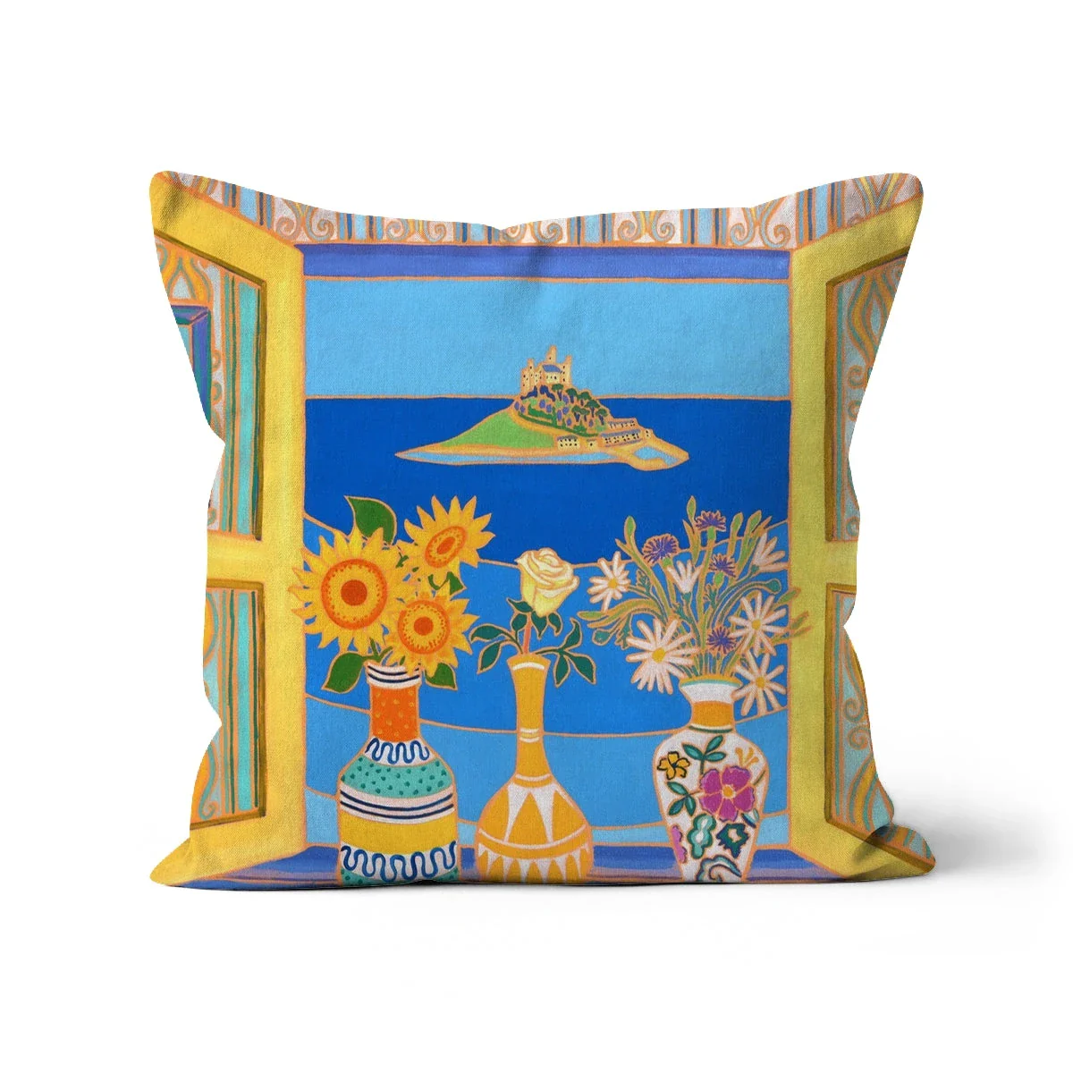 Summer Blooms, St Michael's Mount  Art Cushion by Joanne Short - Image 11