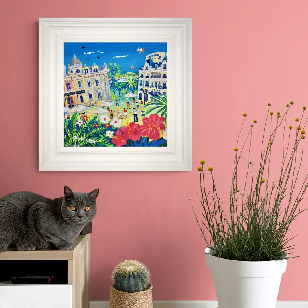 'Summer Flowers at Monte Carlo', 12x12 inches acrylic on canvas. Paintings of Monaco by British Artist John Dyer. French Art Gallery - Image 3